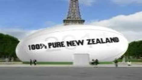 Giant Rugby Ball connected to the world with AT&T